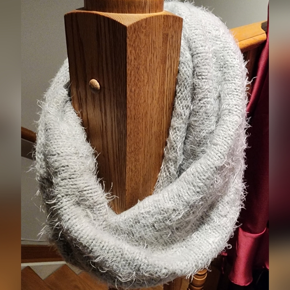 Soft Grey Infinity Scarf - Picture 2 of 3